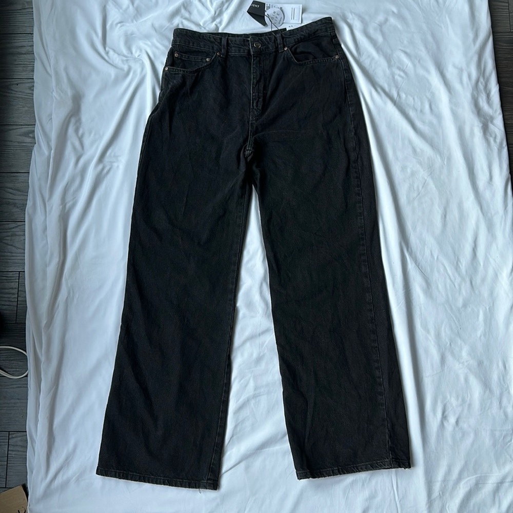 Black straight leg jeans - 12